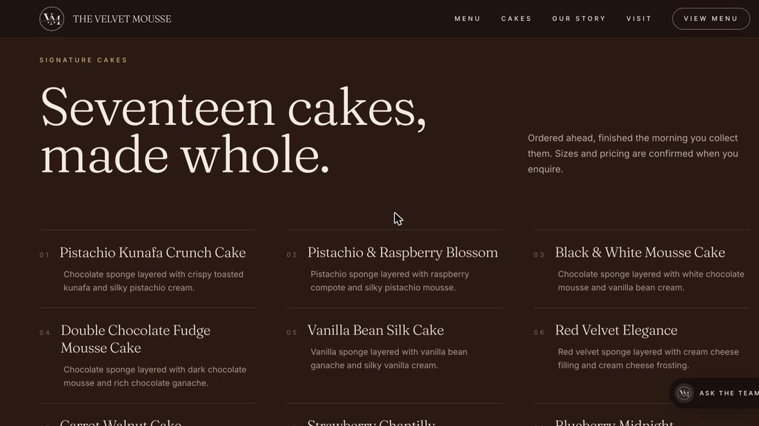 Signature cakes